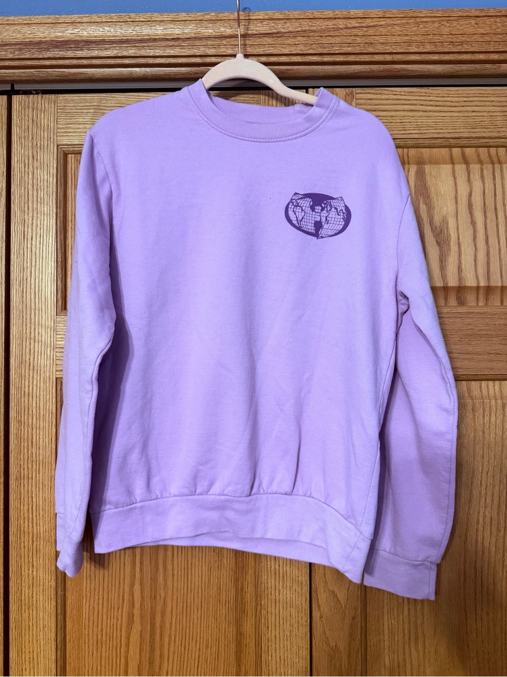 Wu-Tang Lavender Crewneck Sweatshirt with Chest Graphic